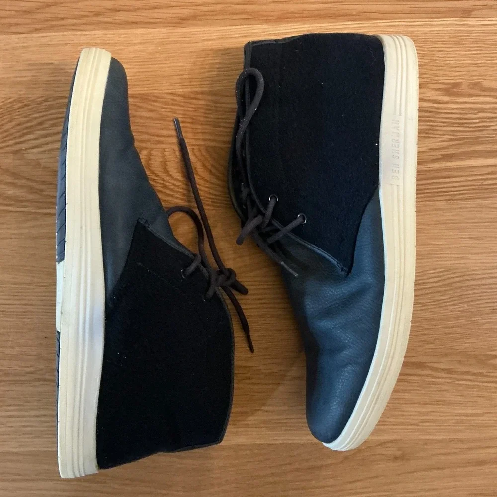 Ben Sherman‎ Men's Chukka Sneakers Size 11 Blue Fabric Suede White Sole